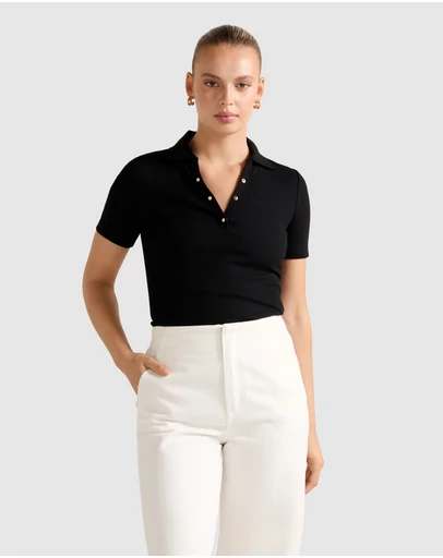 Forever New - Amari Press Stud Polo Neck Top