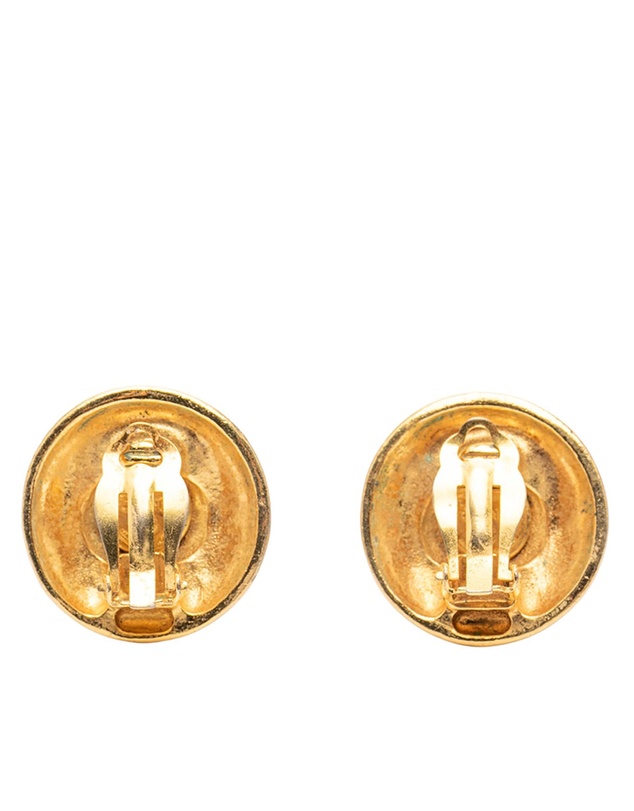 Pre-Loved by Azura Reborn - Pre-Loved CC Gold Plated Round Clip On Earrings