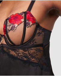 Ann Summers - Caged Rose Satin Lace Chemise