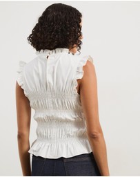 Atmos&Here - Coralie Linen Blend Frill Top