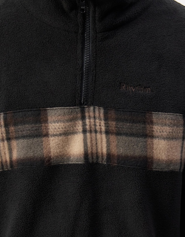 Rhythm - Checkered Fleece Quarter Zip Sweat
