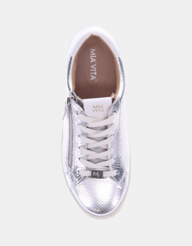 Mia Vita - Luna Zip Casual Sneaker - Silver Snake