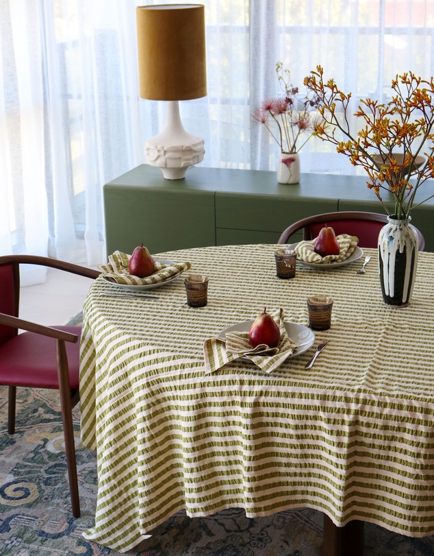 Mosey Me - Seersucker Stripe Tablecloth