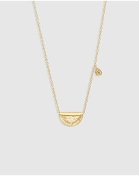 By Charlotte - Gold Lotus Birthstone Necklace - October