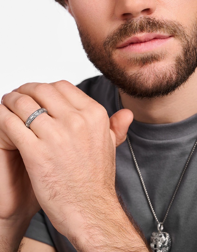 THOMAS SABO - Ring Crocodile Shell Silver Blackened