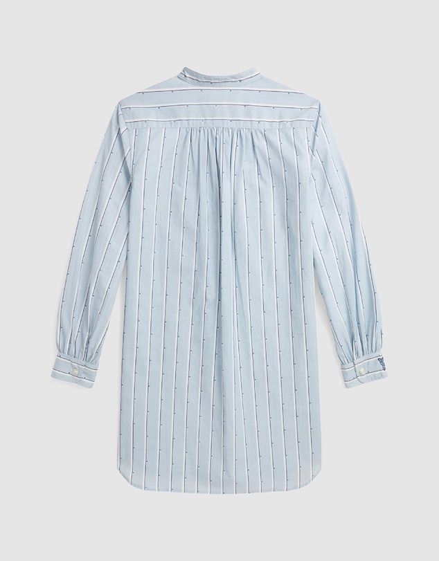 Polo Ralph Lauren - Striped Pleated Cotton Shirtdress - Teens