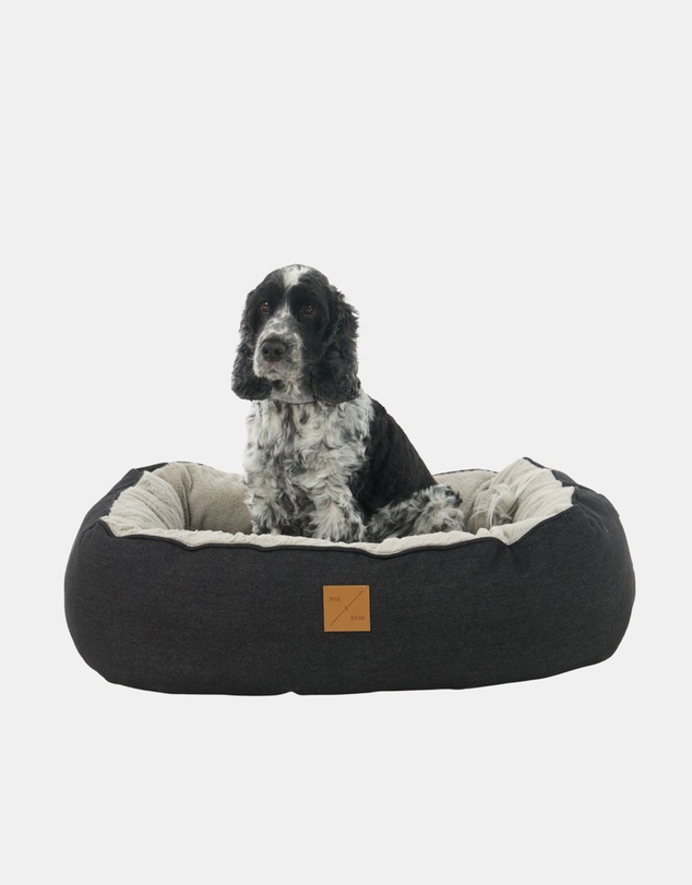 Mog & Bone - 4 Seasons Reversible Circular Dog Bed - Black Denim
