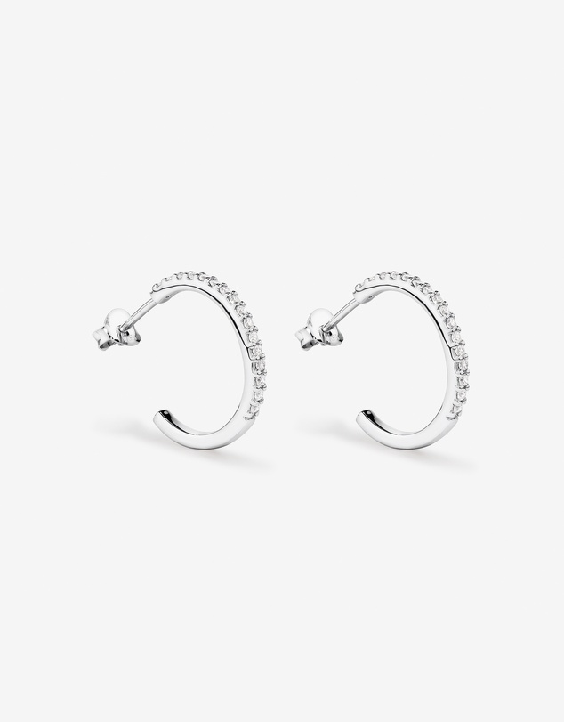 Michael Hill - Half Hoop Stud Earrings with Cubic Zirconia in Sterling Silver