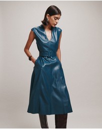 SABA - Viv Faux Leather Midi Dress