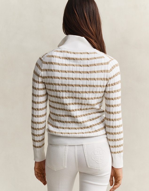 Gant - Stretch Cotton Cable Half Zip Sweater