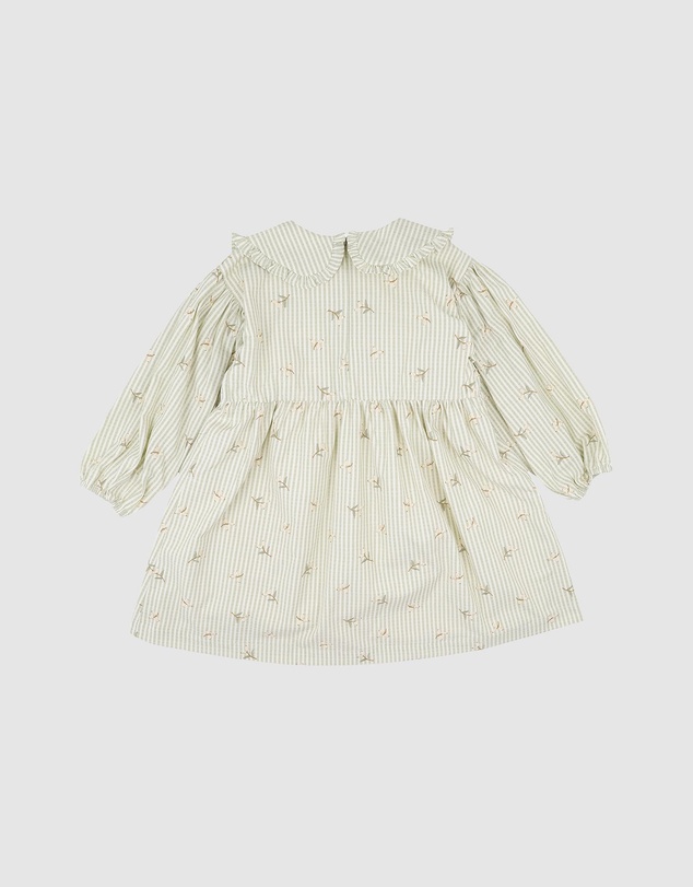 Fox & Finch - Orchard Bloom Emb. Stripe Dress - Kids