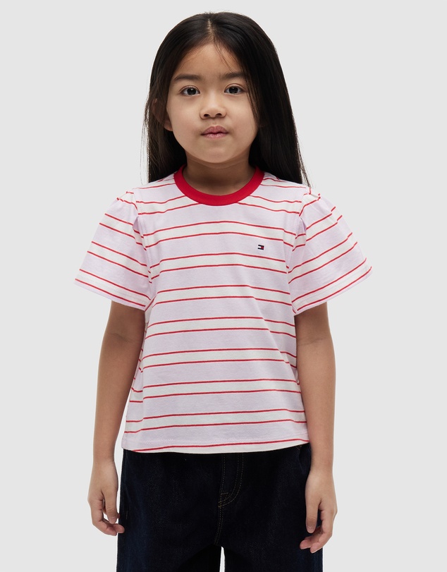 Tommy Hilfiger - Girls Stripe Relaxed Jersey Crew Neck Top - Kids