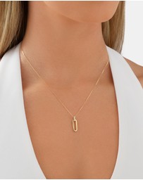 Michael Hill - Paperclip Pendant with 0.02 Carat TW of Diamonds in 10kt Yellow Gold