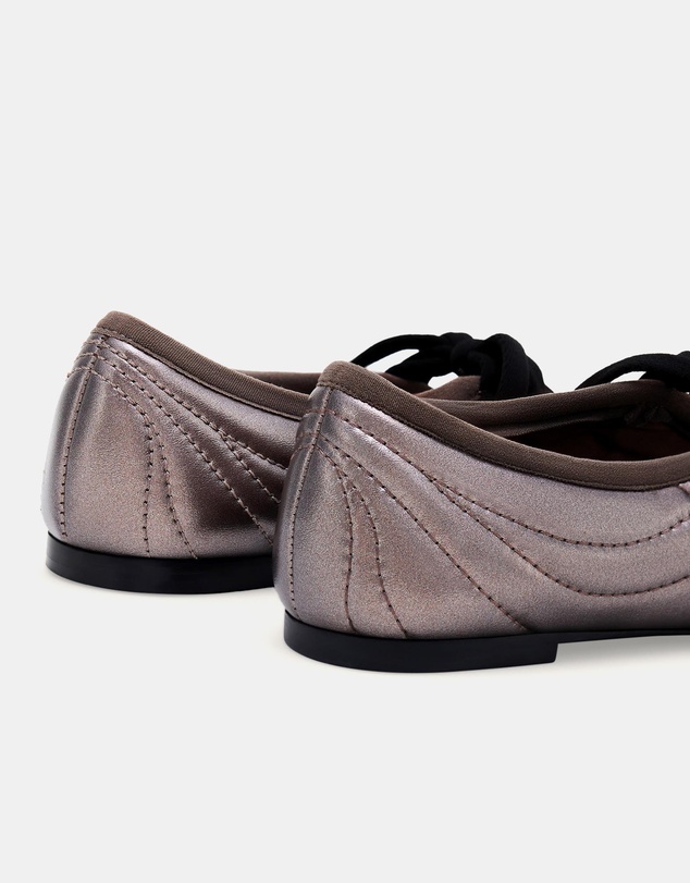 JW PEI - Erika Topstitching Lace-up Ballet Flats