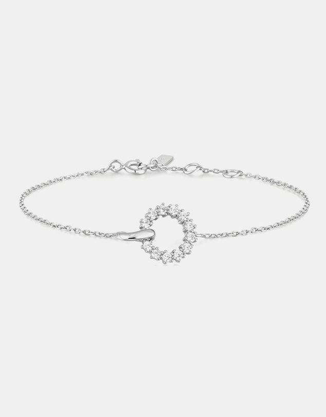 Ania Haie - Silver Interlinked Circles Pave Bracelet