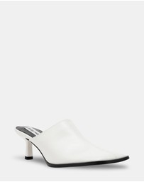 Steve Madden - Dempsey White Leather Heels