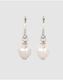Kuzzoi - ICONIC EXCLUSIVE - Earrings Male Creole Swarovski® Pearl 925 Sterling Silver