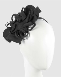 Max Alexander - Felt Black Flower Winter Racing Fascinator