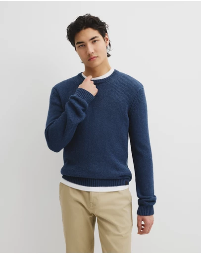 Country Road - Long Sleeve Cotton Crew Neck Knit