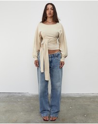 Pinky & Kamal - Waist Wrap LS top