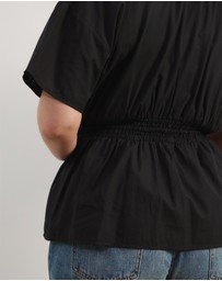 Atmos&Here Curvy - Elis Cotton Gathered Waist Top
