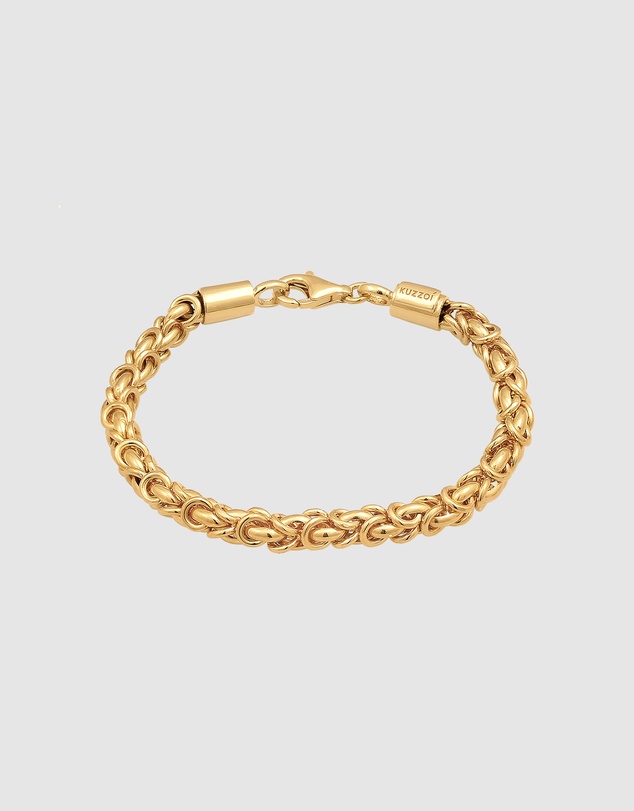 Kuzzoi - ICONIC EXCLUSIVE - Classic Byzantine Chain Bracelet in Gold-Plated 925 Sterling Silver