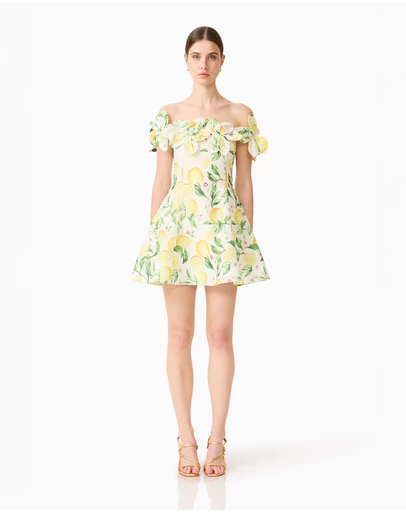 Elliatt - Hana Off The Shoulder Mini Dress In Yellowmulti