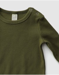 WITH LOVE FOR KIDS - Basics Thick Ribbed Long Sleeve Onesie - Babies