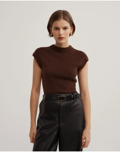 Witchery - High Neck Knit T-shirt