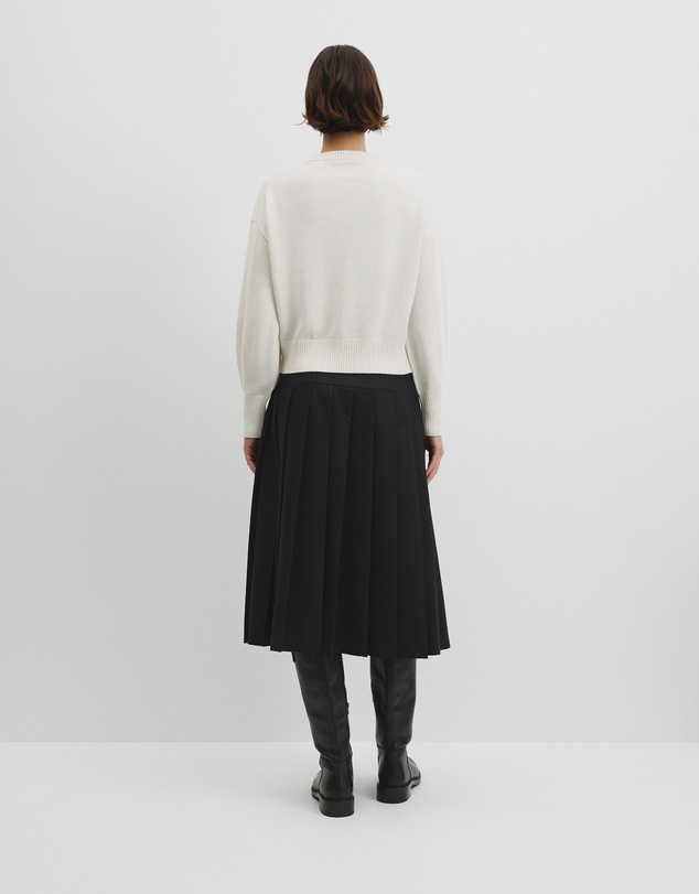 Country Road - Organically Grown Cotton Blend Crop Crew Neck Knit