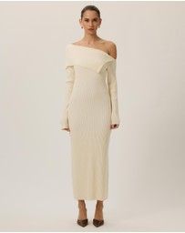 Tussah - Chloe Off Shoulder Knitted Midi Dress