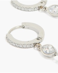 Lovisa - Waterproof Stainless Steel Cubic Zirconia Huggie Drop Earrings
