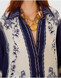 Farm Rio - Coast Scarf Off-White Shirt