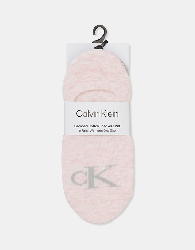 Calvin Klein - 3-Pack Monogram Flat Knit Liner Socks