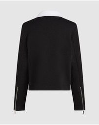Karl Lagerfeld - Two Way Zip-Up Sweatshirt