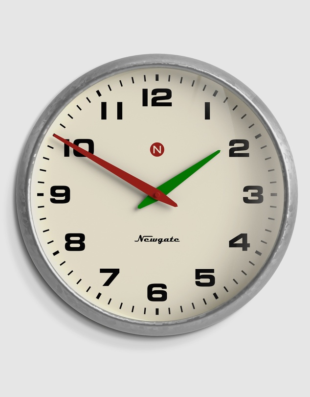 Newgate - Newgate Superstore Wall Clock Alpha Dial Galvanised