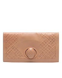 Pre-Loved by Azura Reborn - Pre-Loved Nappa Embossed Intrecciato Turnlock Clutch