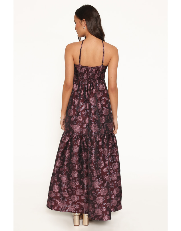 Petal & Pup - Jasminda Maxi Dress - Plum Brocade