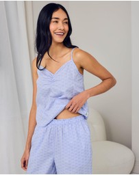 Chelsea Peers - Poplin Sun Stripe Ruched Cami Pyjama Set
