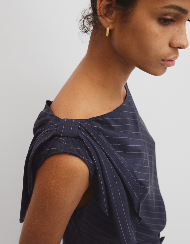 Country Road - Silk Tie Shoulder Top