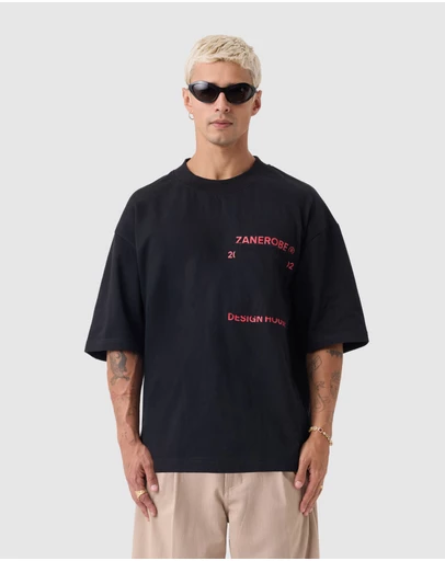 Zanerobe - Stacked Flow Tee Black