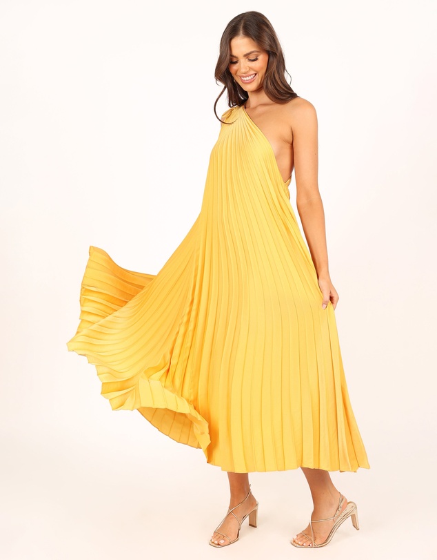 Petal & Pup - Cali One Shoulder Midi Dress - Saffron