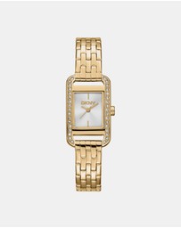 DKNY - Signature Shape Gold 20x33mm Silver Dial Womens Watch