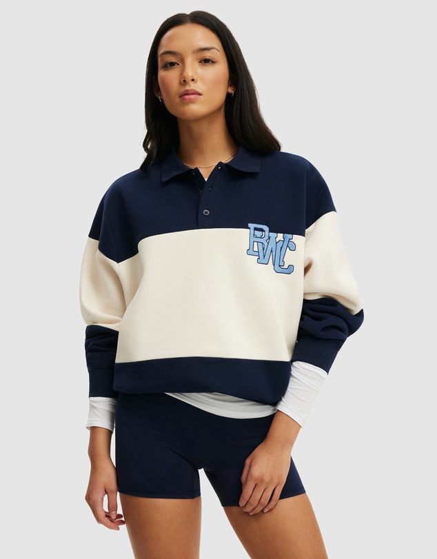 Cotton On Body Active - Plush Graphic Rugby Sweatshirt