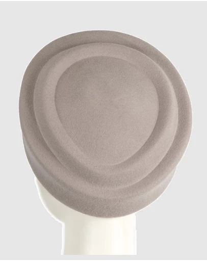 Max Alexander - Felt Grey Pillbox Hat