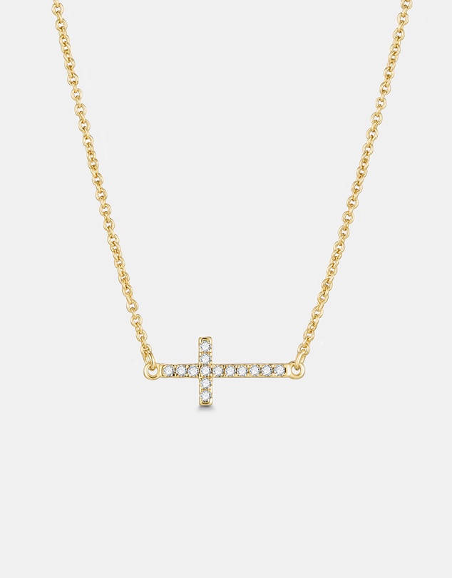 Mestige - Trust Cross Necklace - 18K Gold Plated