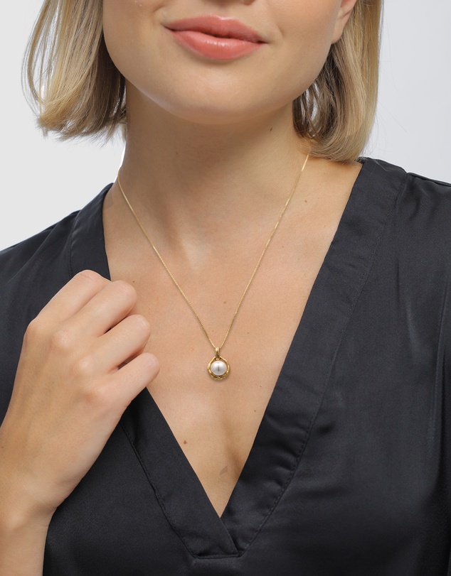 Elli Jewelry - Necklace Ball 925 Sterling Silver Gold-Plated