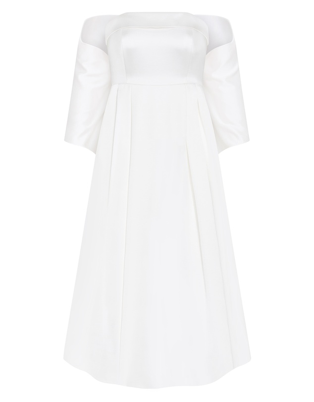 City Chic - Plus size Duchess Satin Gown With Shawl - ivory