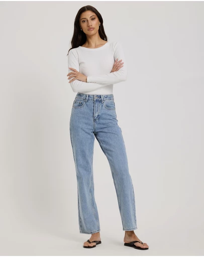 Atmos&Here - Mary Mid Rise Straight Leg Jeans