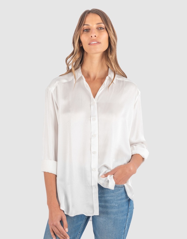 CAMIXA - Soie Satin Oversized Silk Shirt